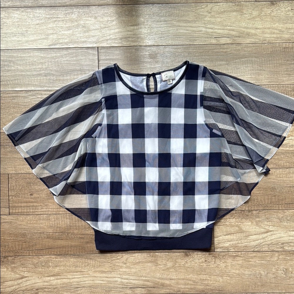 Anthropologie Blue and Tank Blouse